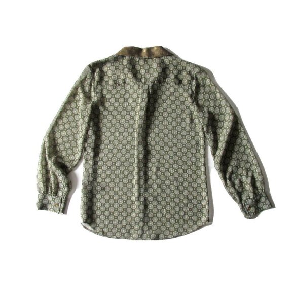 NWT Chico's Ikat Diamond Lanie II Sequin Collar Sheer Button Down Shirt 0 4 - Picture 5 of 5